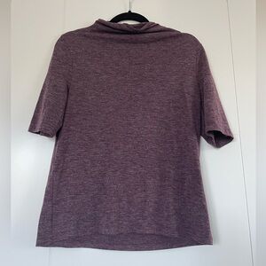 Leith Purple Heather Short Sleeve Tee with Higher Neck
